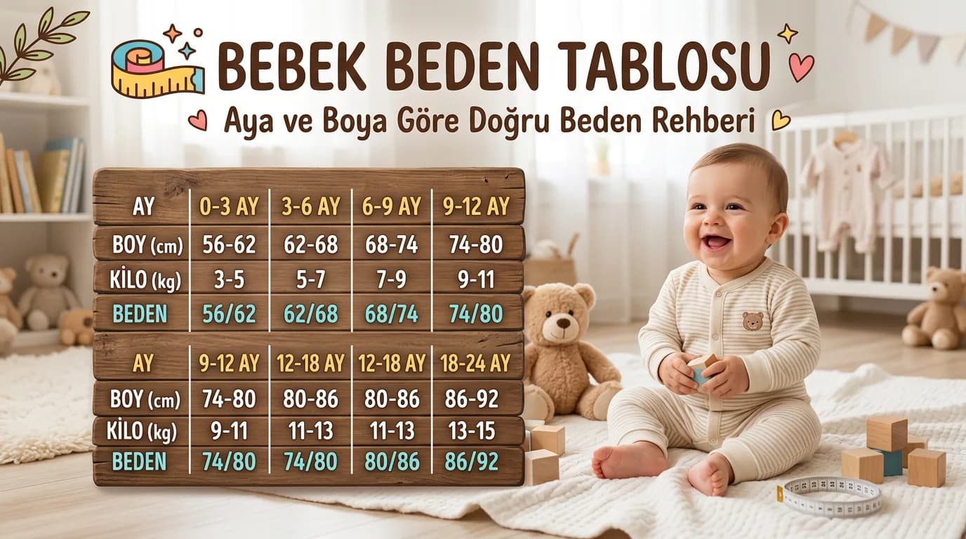 Bebek Beden Tablosu: Aya ve Boya Göre Doğru Beden Rehberi